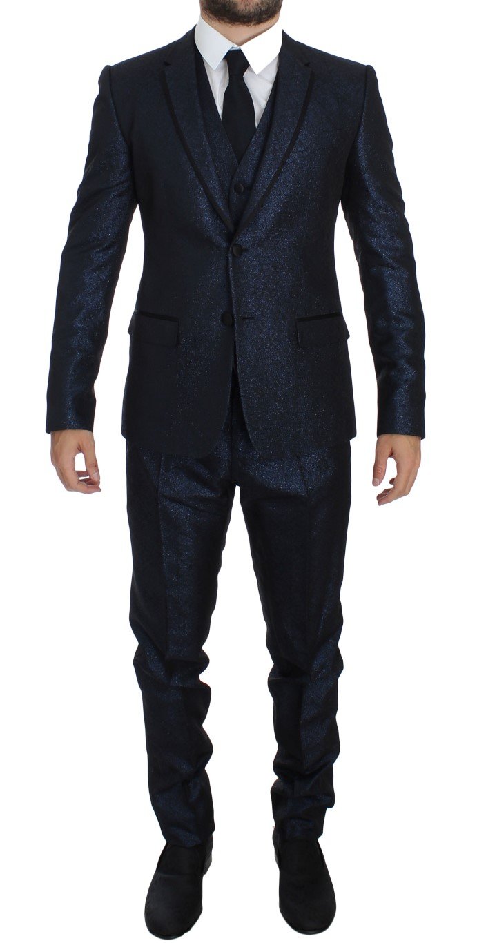 Blue 3 Piece Slim Fit Suit Tuxedo Smoking