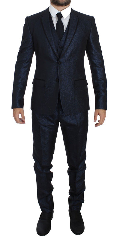 Blue 3 Piece Slim Fit Suit Tuxedo Smoking