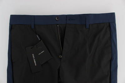 Gray Blue Cotton Casual 3/4 Chinos Pants
