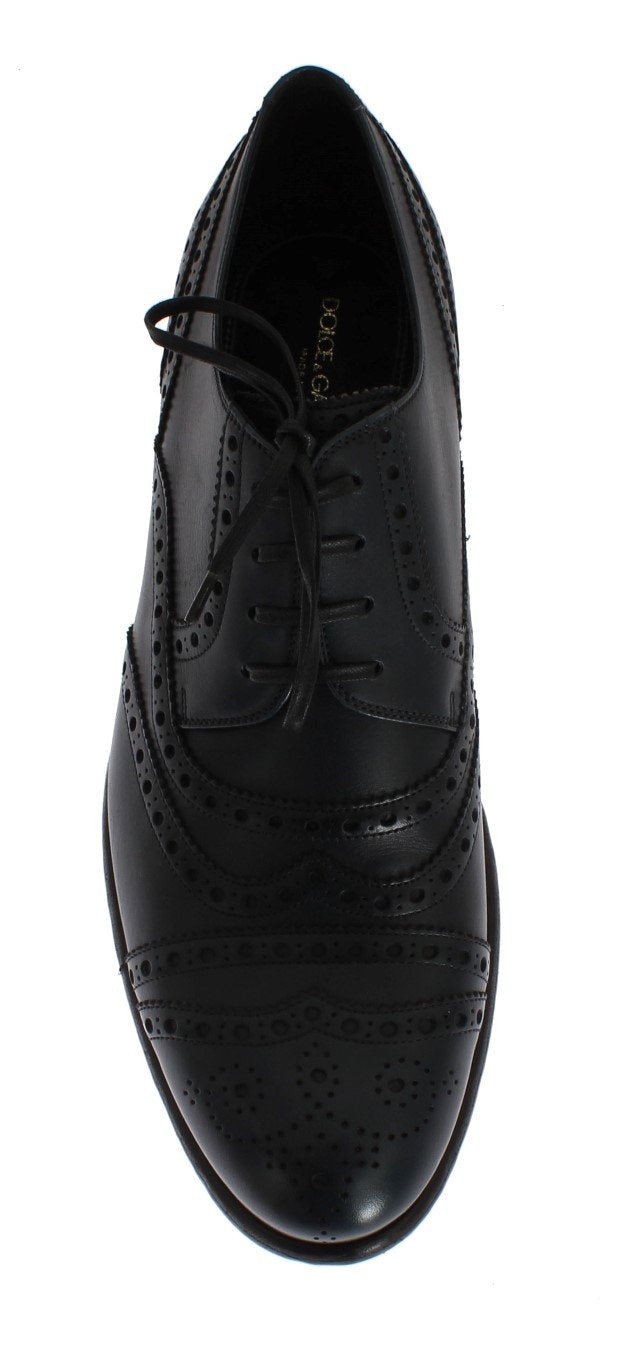 Blue Navy Leather Wingtip Shoes