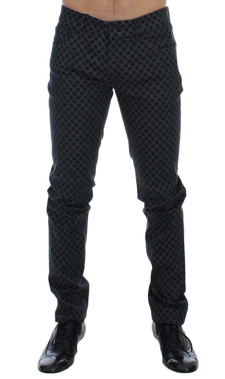 Gray Cotton Stretch 14 Slim Fit Pants Jeans