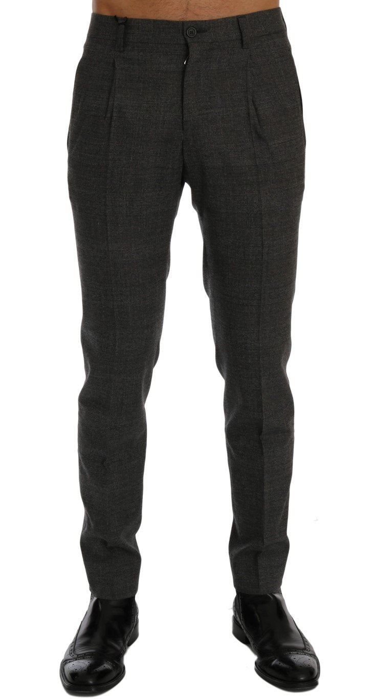 Gray Wool Stretch Pants