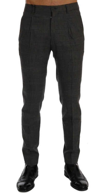 Gray Wool Stretch Pants