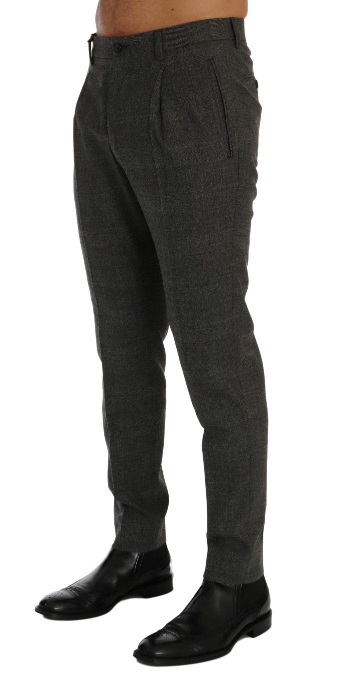 Gray Wool Stretch Pants