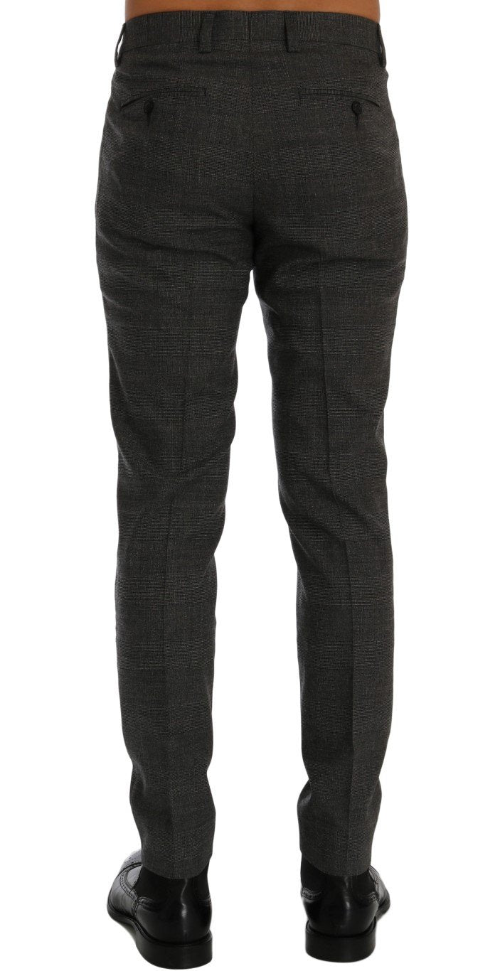 Gray Wool Stretch Pants