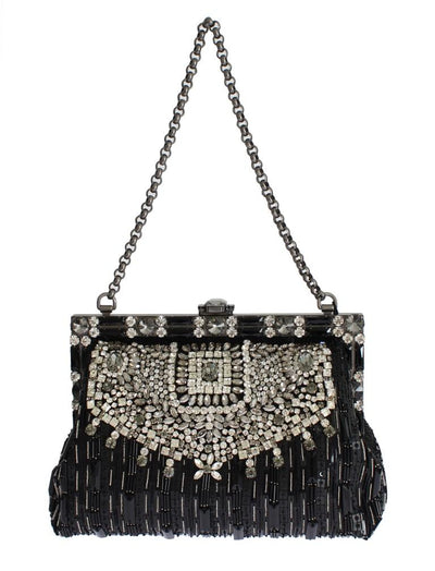 Crystal Embellished Black VANDA Clutch Bag