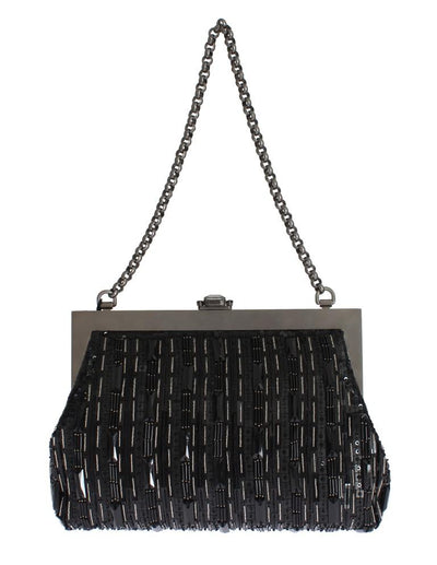 Crystal Embellished Black VANDA Clutch Bag