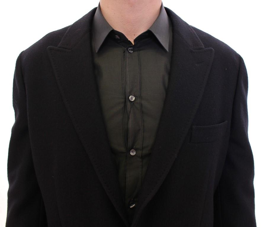 Black wool slim fit blazer