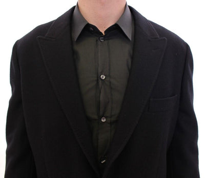 Black wool slim fit blazer
