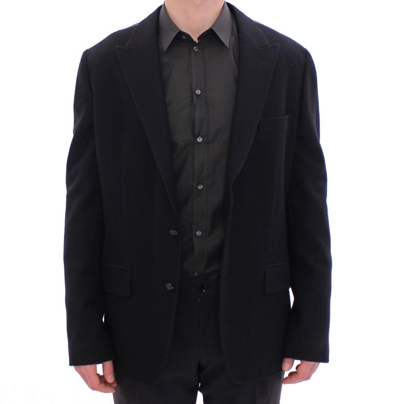 Black wool slim fit blazer