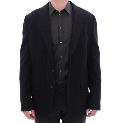 Black wool slim fit blazer