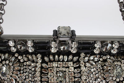 Crystal Embellished Black VANDA Clutch Bag