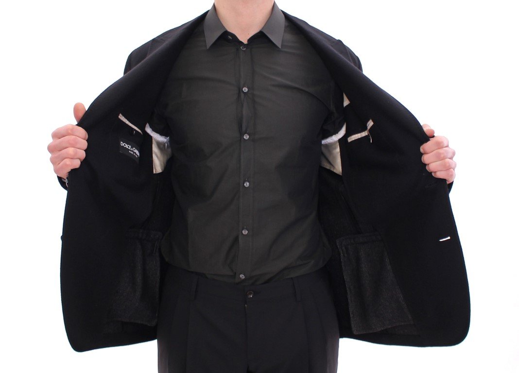 Black wool slim fit blazer