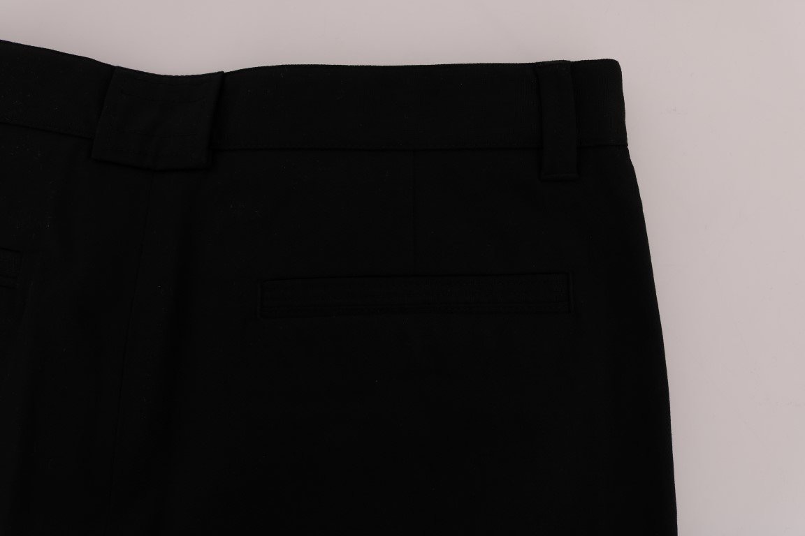 Black Cotton Stretch Cargo Pants