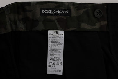 Black Cotton Stretch Cargo Pants