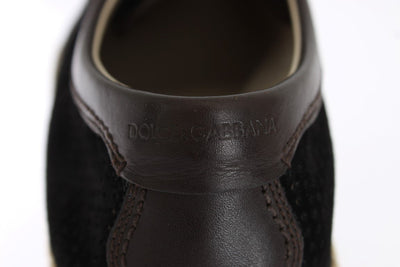 Black Suede Brown Leather Shoes