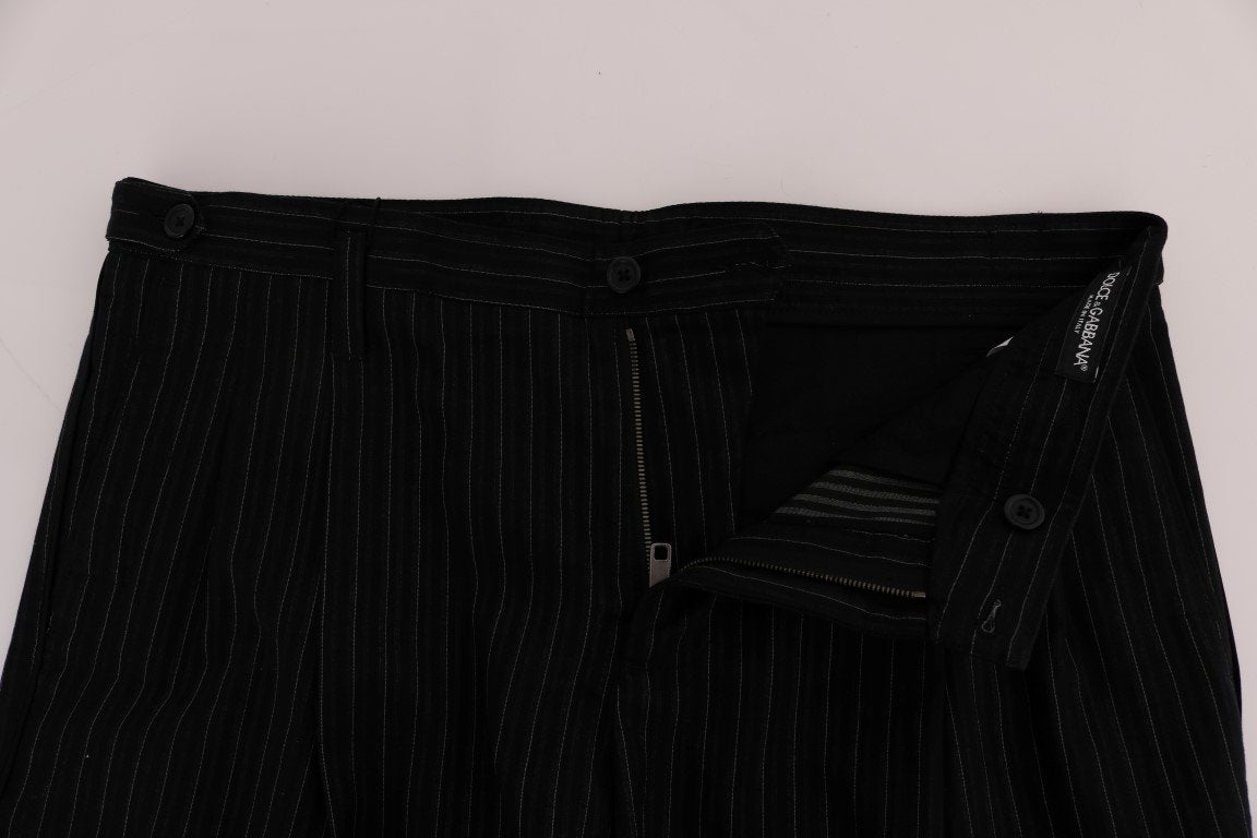 Black Cotton Above Knees Casual Shorts