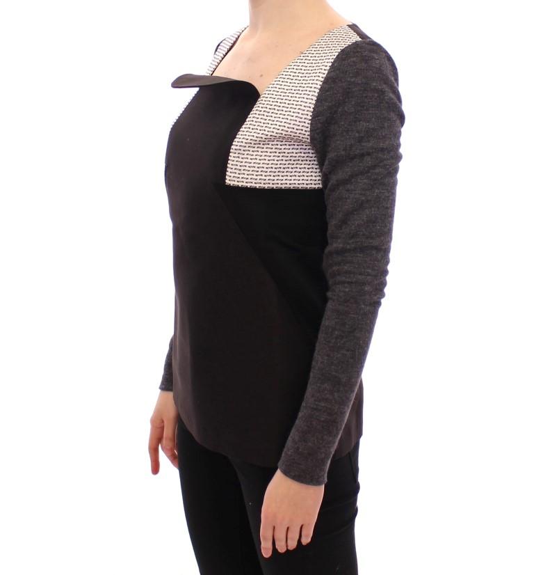 Black Gray Longsleeve Pullover Sweater