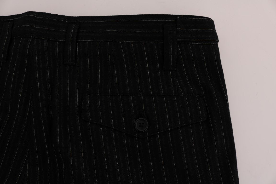 Black Cotton Above Knees Casual Shorts