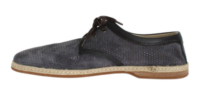 Blue Gray Suede Leather Shoes