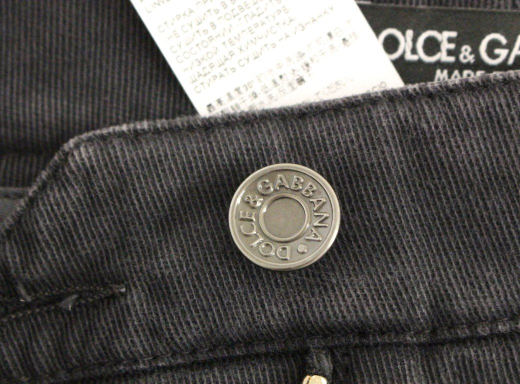 Blue Cotton Cropped Chinos Jeans Pants