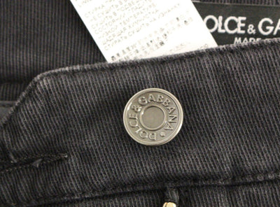 Blue Cotton Cropped Chinos Jeans Pants