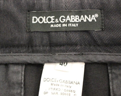Blue Cotton Cropped Chinos Jeans Pants