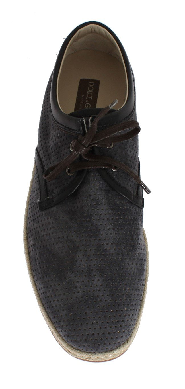 Blue Gray Suede Leather Shoes