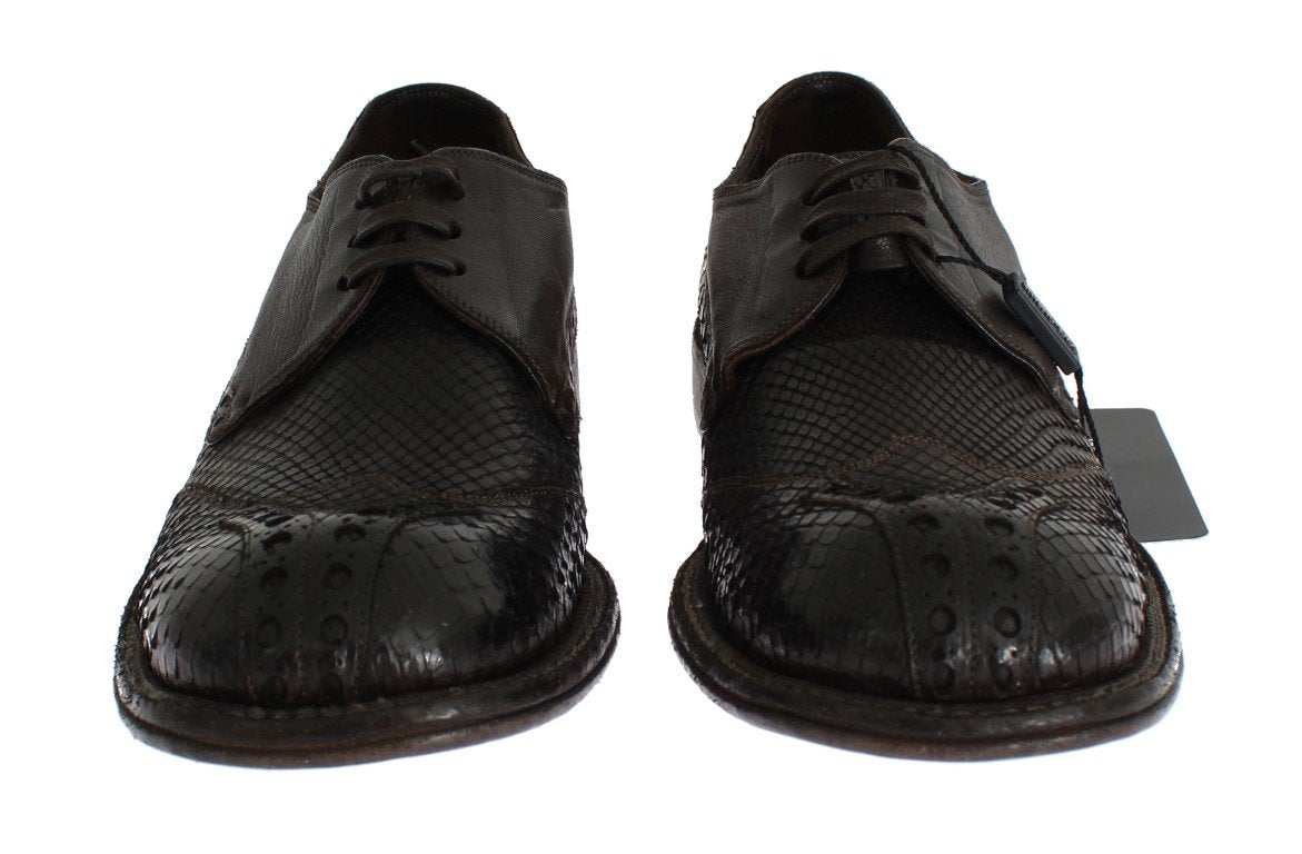 Brown Python Snakeskin Kangaroo Shoes