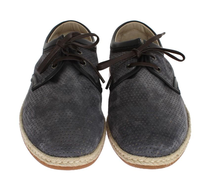 Blue Gray Suede Leather Shoes