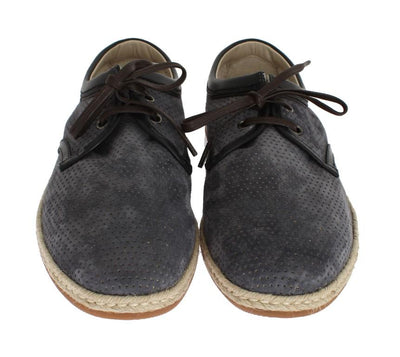 Blue Gray Suede Leather Shoes