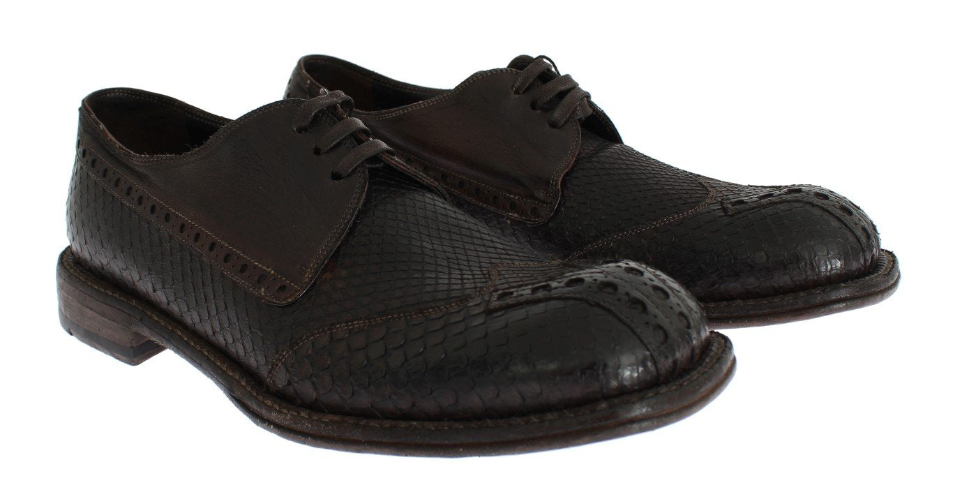 Brown Python Snakeskin Kangaroo Shoes