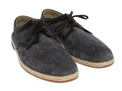 Blue Gray Suede Leather Shoes
