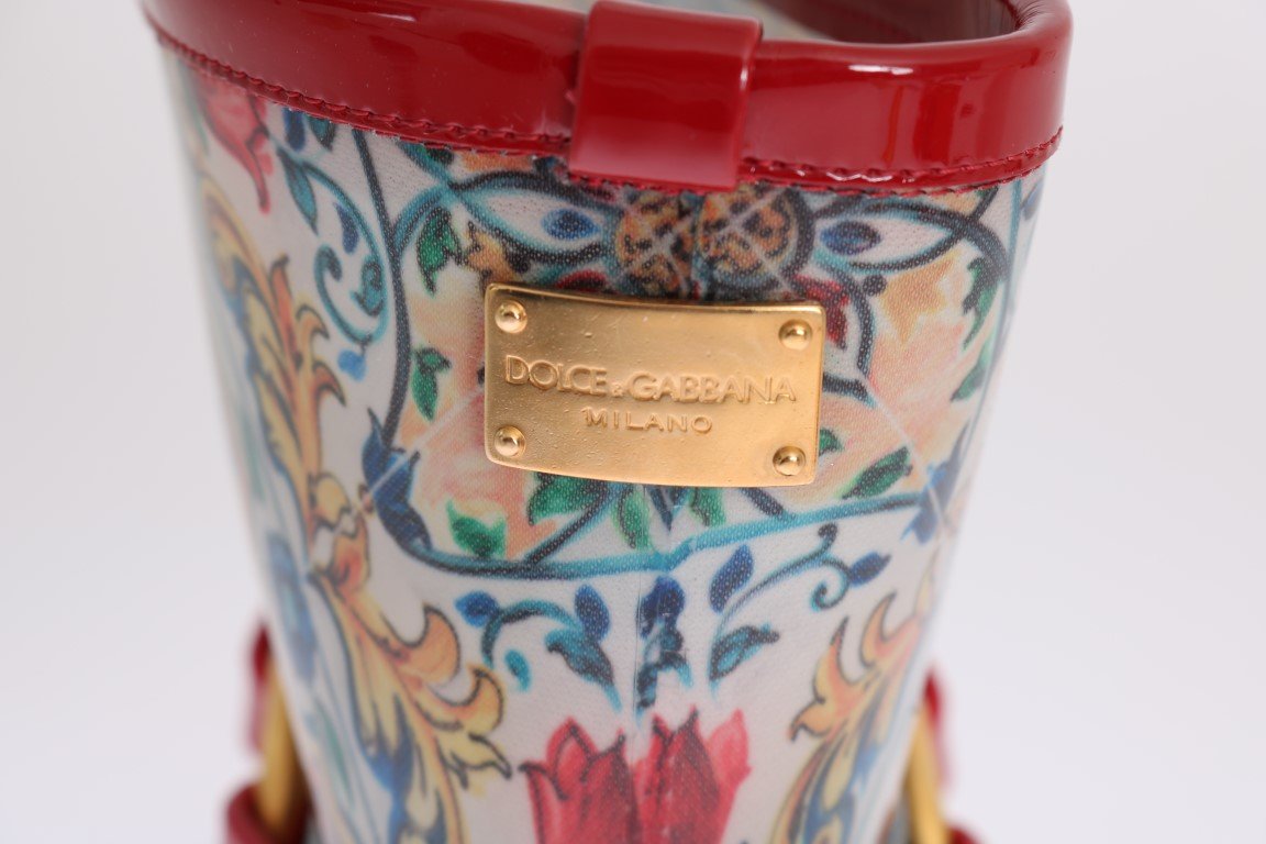 Red Majolica Print Ankle Rubber Boots