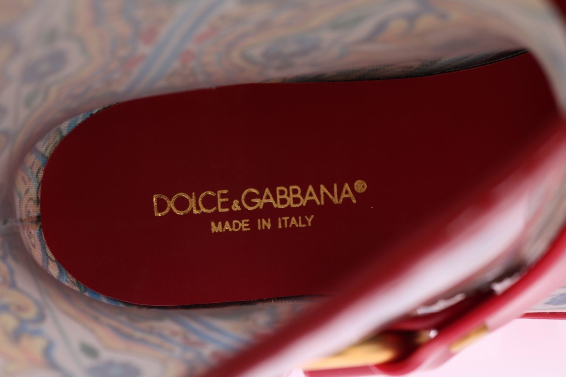 Red Majolica Print Ankle Rubber Boots