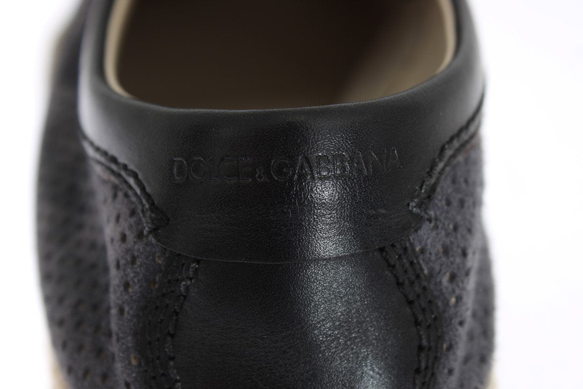 Blue Gray Suede Leather Shoes