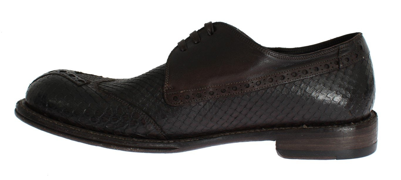 Brown Python Snakeskin Kangaroo Shoes