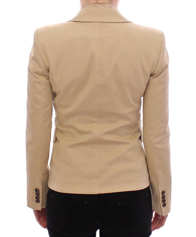 Beige Cotton Blazer Jacket