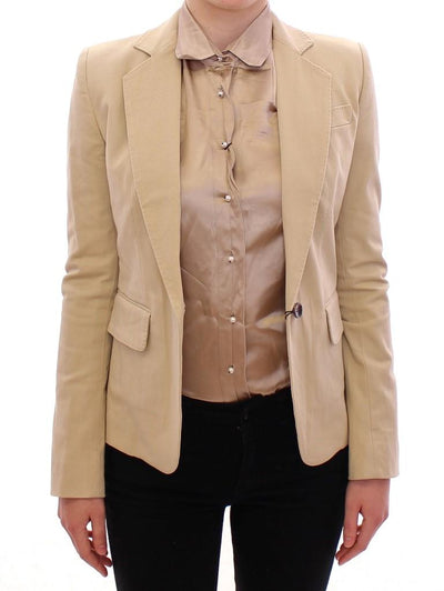 Beige Cotton Blazer Jacket