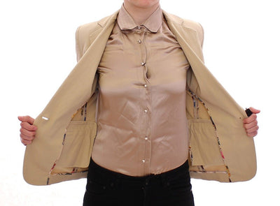 Beige Cotton Blazer Jacket