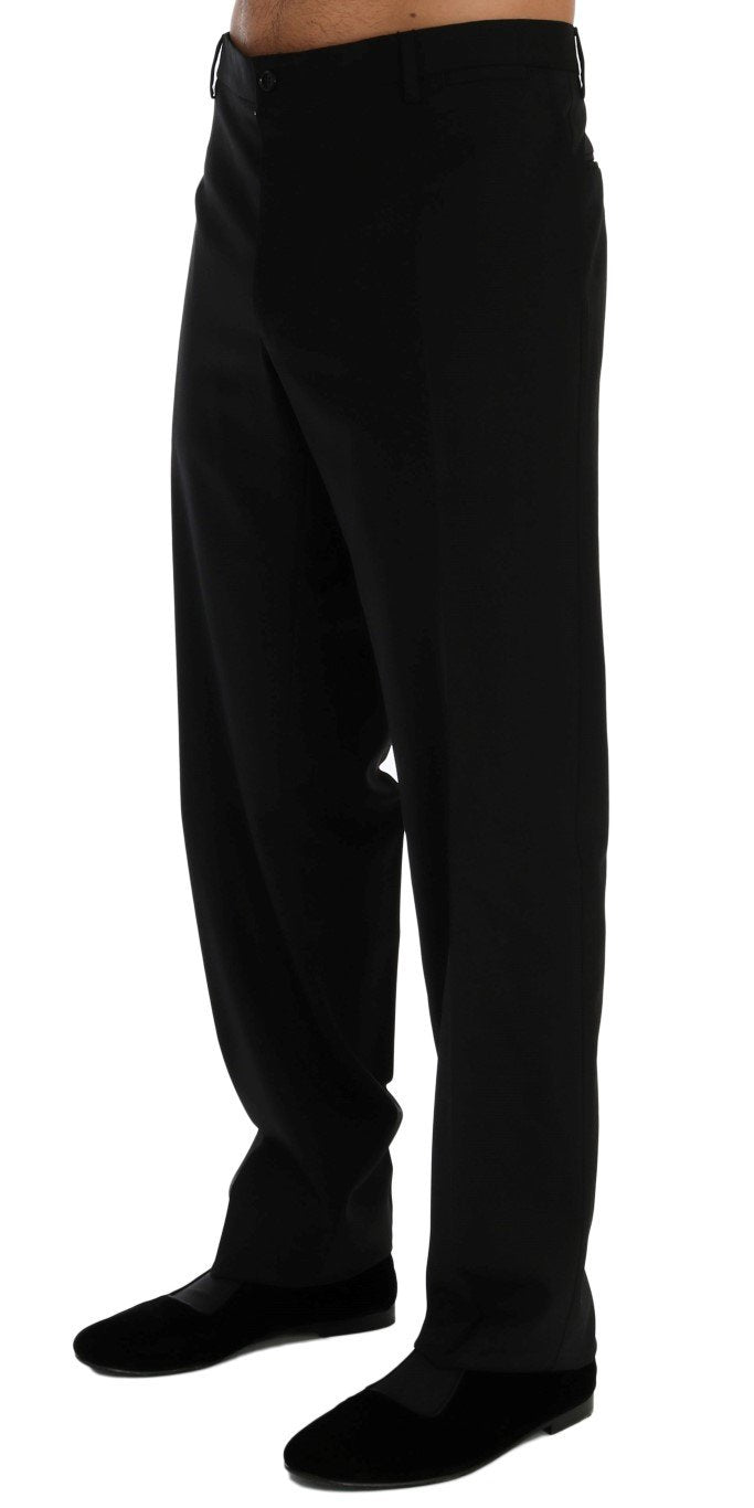 Black Wool Stretch Pants