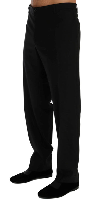 Black Wool Stretch Pants