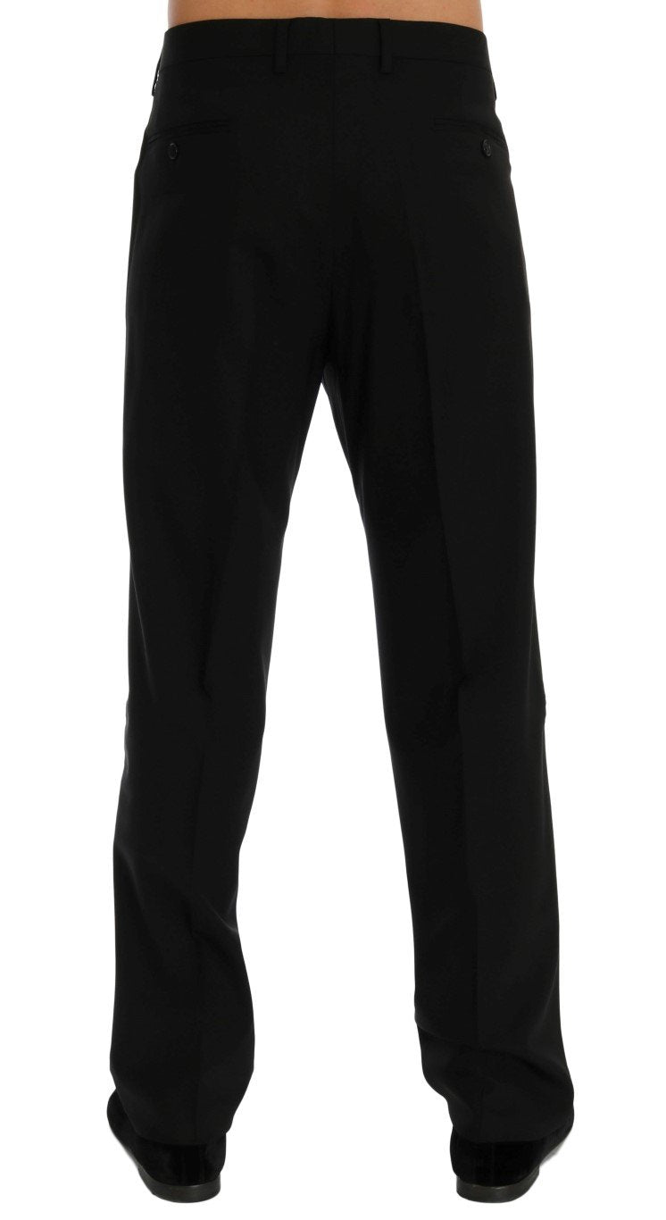 Black Wool Stretch Pants