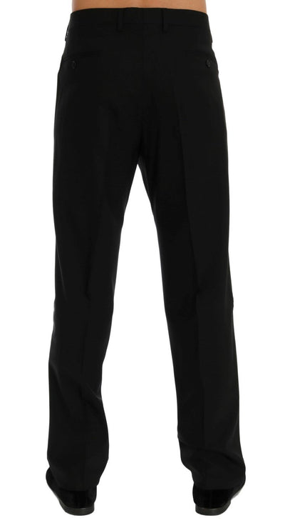 Black Wool Stretch Pants