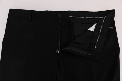 Black Wool Stretch Pants