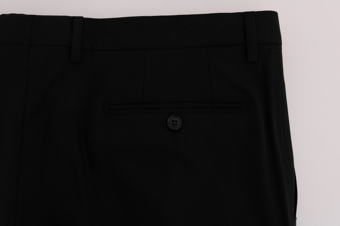Black Wool Stretch Pants