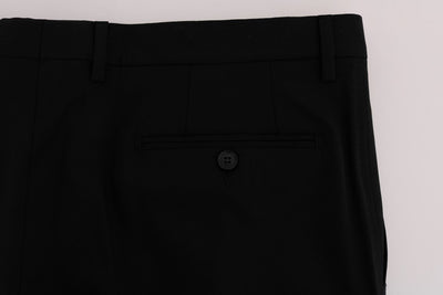 Black Wool Stretch Pants