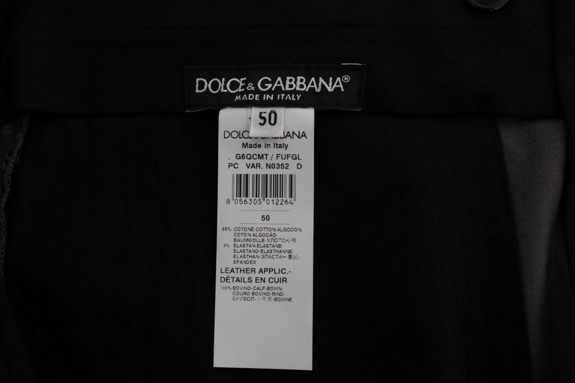 Gray Cotton Stretch Capri Pants
