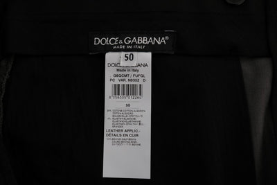 Gray Cotton Stretch Capri Pants