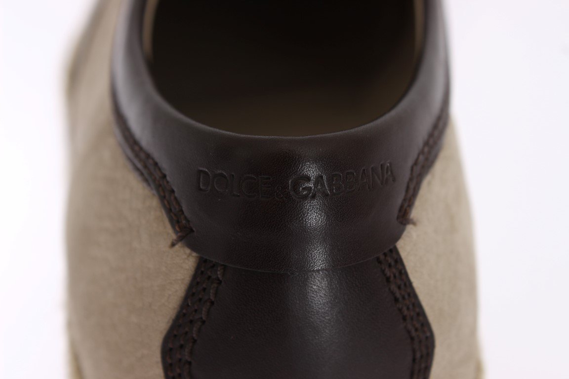 Beige Brown Leather Shoes